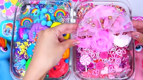 little pony slime mixing rendum cute, thenges into slime