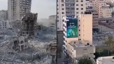 The Gaza Strip and the Israeli Air Force strikes. Before and after.