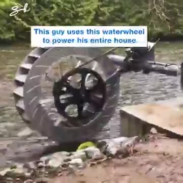 Giant waterwheel generates free electricity