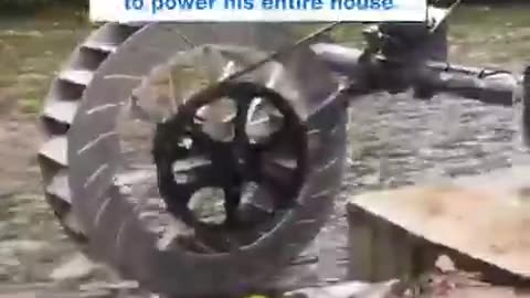 Giant waterwheel generates free electricity