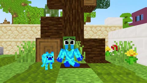 Monster School Family Baby Zombie ICE War Fire Herobrine Demon - Sad Story - Minecraft Animation