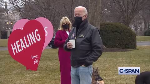 President Biden and First Lady View White House Valentine's Day Decorations