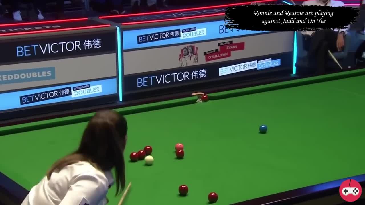 SNOOKER REANNE EVANS SHOWS HER SKILLS - WORLD MIXED DOUBLES 2022