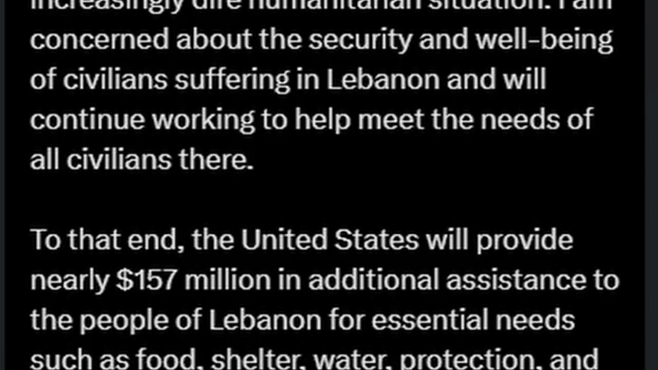 Kamala gives $$ to Lebanon