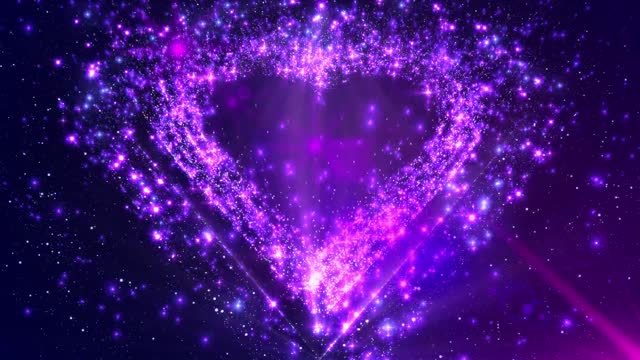 purple dream heart shaped particles party wedding love background video