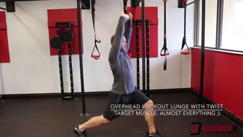 Overhead Lockout Lunge with Twist