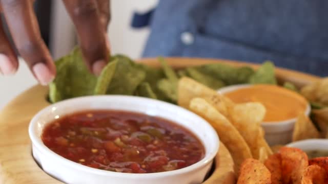 preparing chips and dips