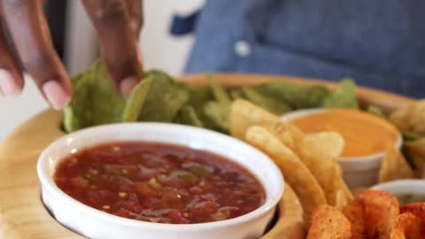 preparing chips and dips