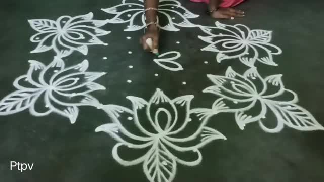 Sankaranthi muggulu special lotusflower rangoli 11to6dots🌺Pongalkolangal🌺Pongalrangoli🌺bhogimuggulu