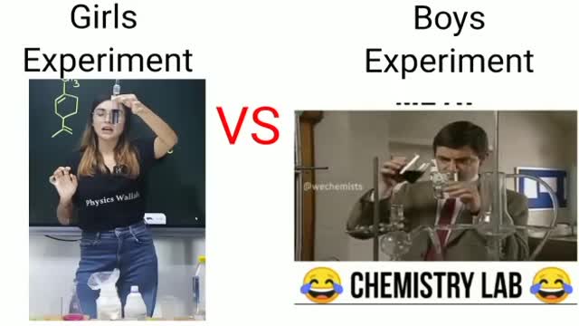 Girls Experiment Vs Boys Experiment Funny Video