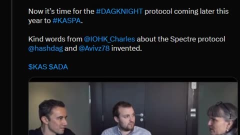 Kind words from Charles about the Spectre protocol AKA> #KASPA $KAS #CARDANO