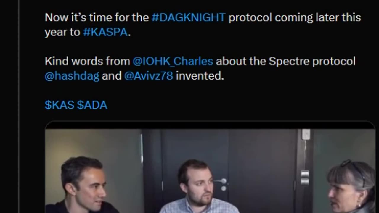 Kind words from Charles about the Spectre protocol AKA> #KASPA $KAS #CARDANO