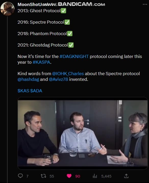 Kind words from Charles about the Spectre protocol AKA> #KASPA $KAS #CARDANO