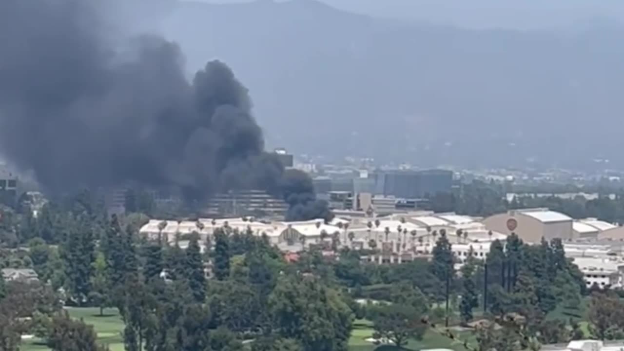 Warner Bros Studio on Fire in Los Angeles California