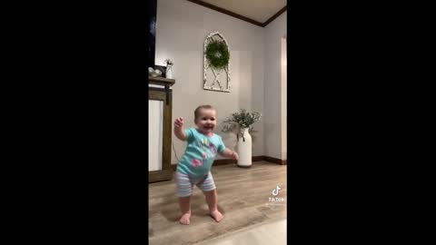 Baby girl owns the dance floor with her adorable dance moves