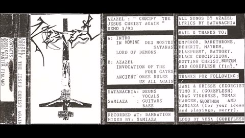 Azazel - (1993) - Crucify The Jesus Christ Again (Demo)