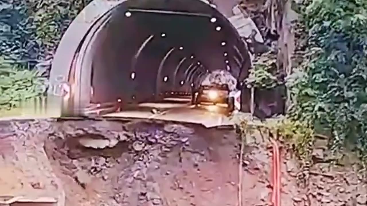 The pavement in China, it collapsed in an instant.