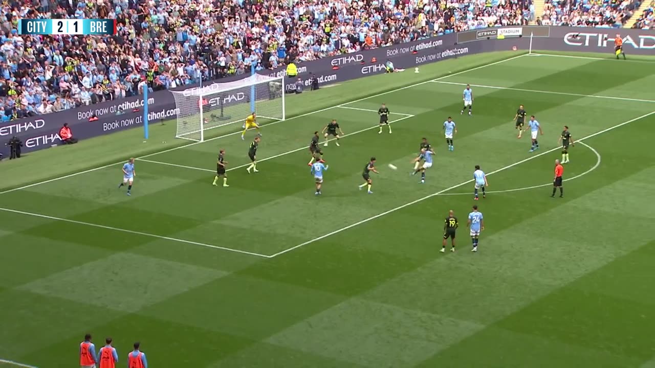 Highlights! Man City 2-1 Brentford Haaland stings the Bees with decisive winning double