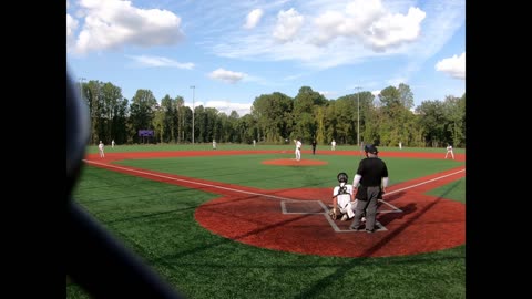 1B Jack Larson doubles to left center