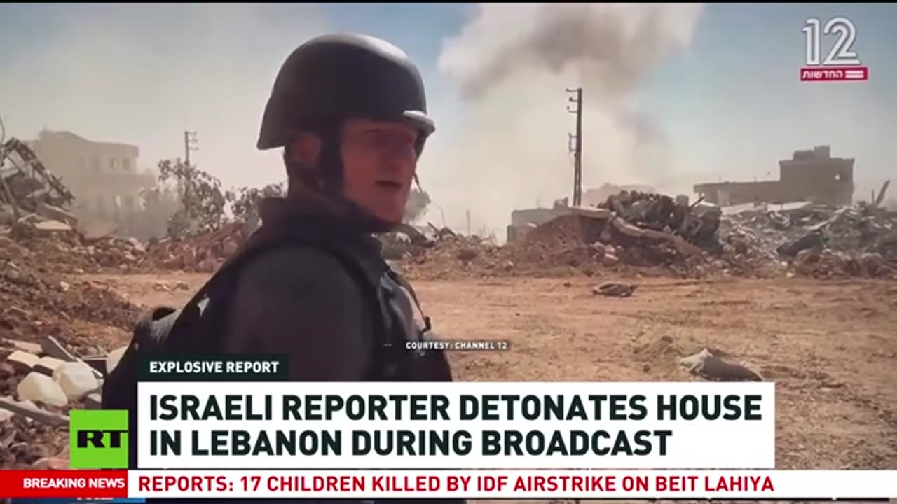 Israeli journalist helps IDF soldiers blow up building in Lebanon