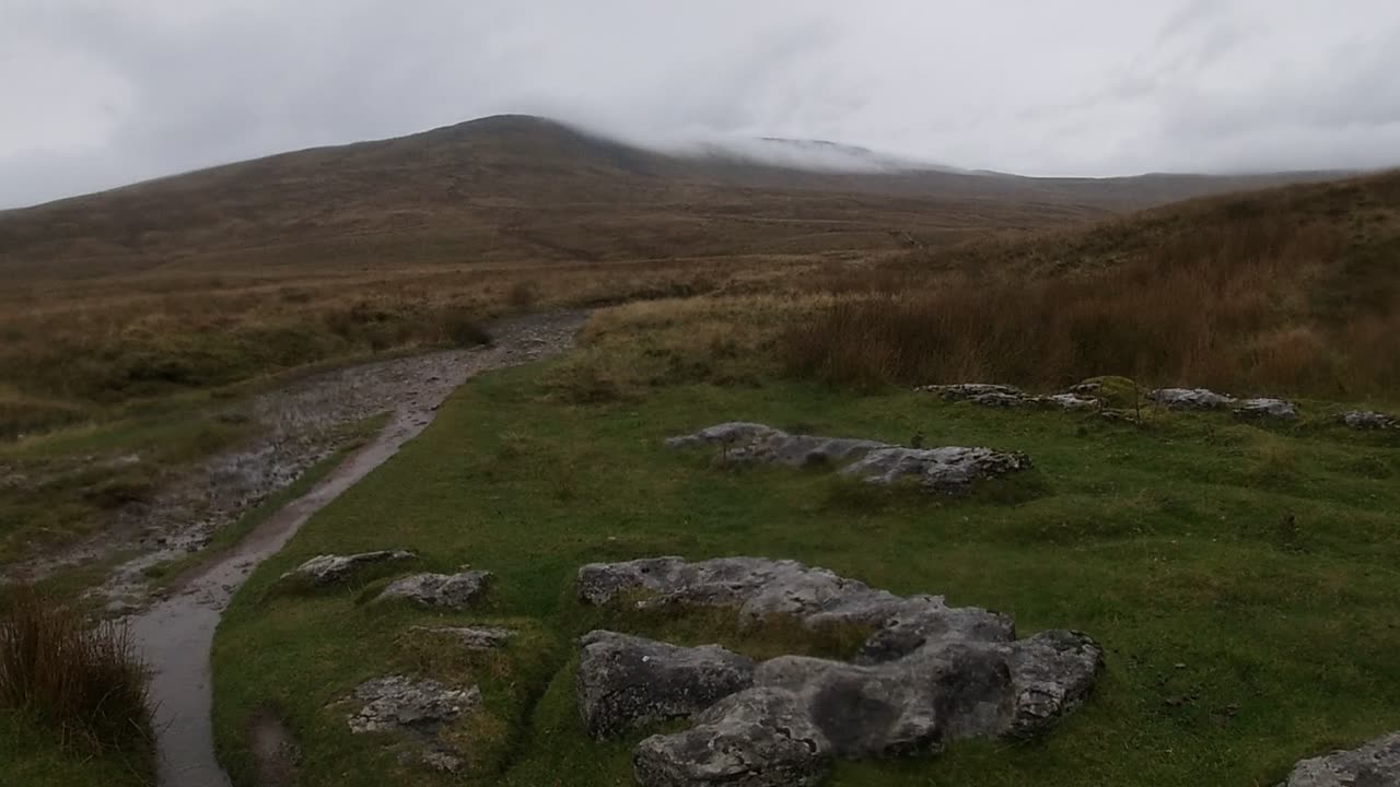 The Start of The 3 Peaks Adventure 2023 Ingleborough On top of the Ingleborough Clouds 32