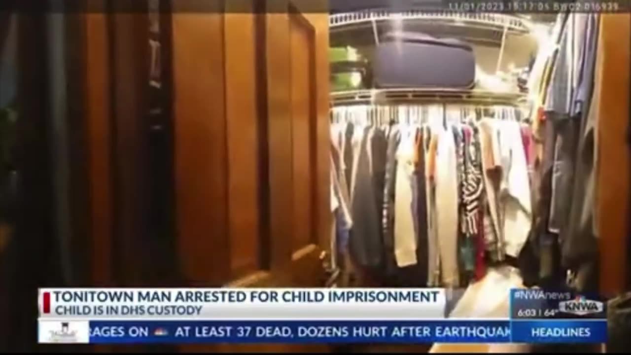 Video shows moment five-year-old girl rescued from inside closet in Arkansas home