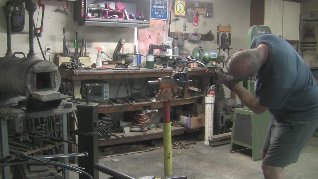 Forging a bird feeder hanger