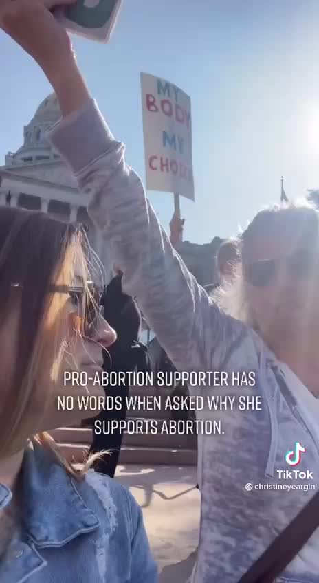COWARD Pro-Abortion Supporter is SPEECHLESS after her questions