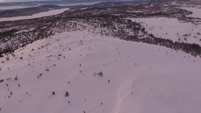 Aerial Shot Of Snowy Mountain