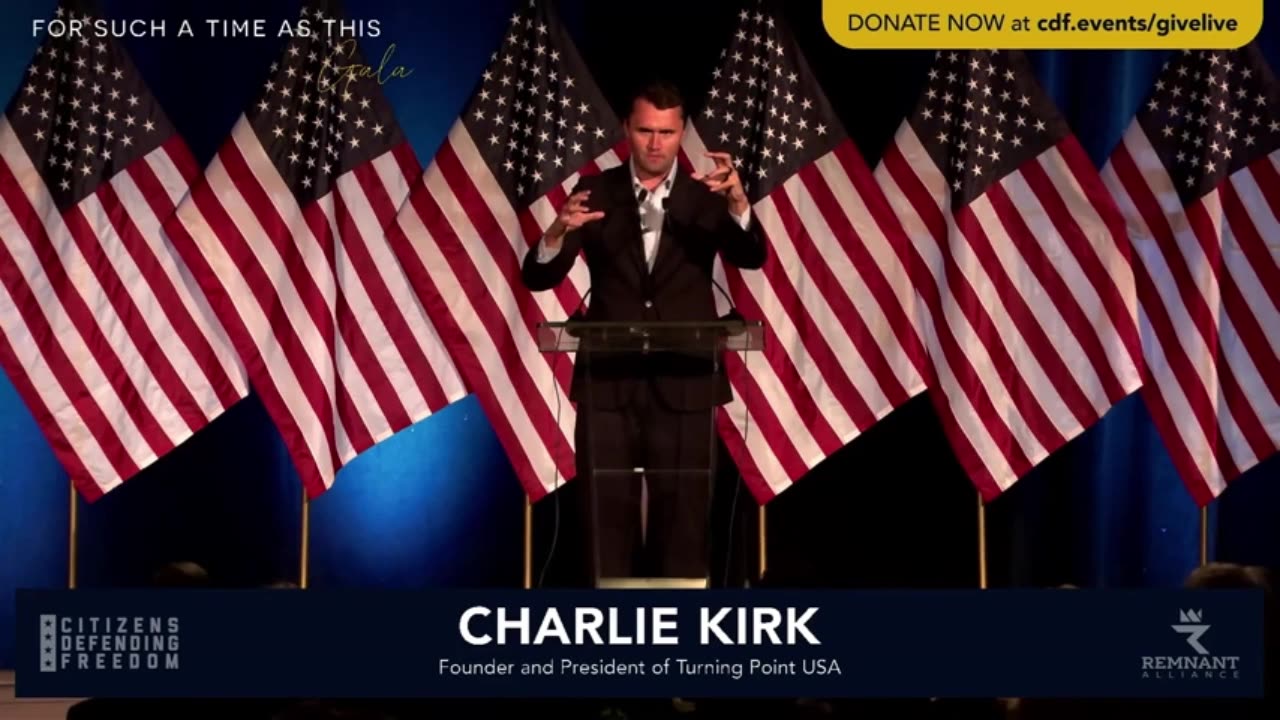 Charlie Kirk at Citizens Defending Freedom/Remnant Alliance Event For Such a Time as This 8.2.24