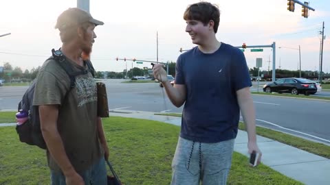 Giving A Random Homeless Man $10,000