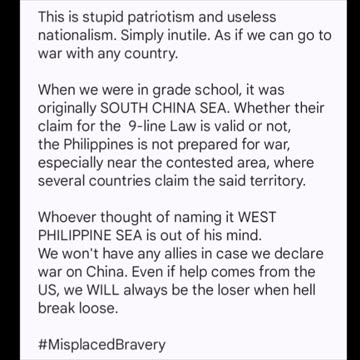 I AM A FILIPINO AND THE WEST PHILIPPINE SEA IS OURS