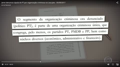 #Brasil - Janot denuncia cúpula do PT por organização criminosa na Lava Jato