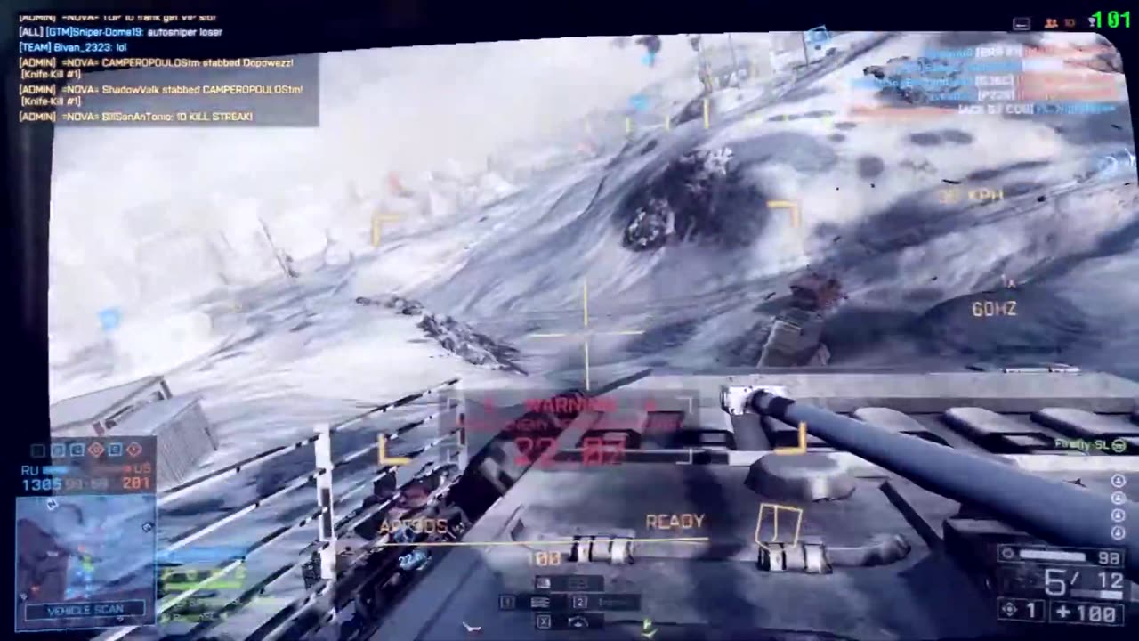 Battlefield 4 Operation Whiteout - BTR-90 Tow missile VS SCOUT HELICOPTER & Transport Helicopter