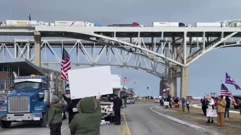 Port Huron Michigan: Protests now occurring on US side of the bridge.