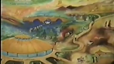 Vilela explica uma de suas pinturas para o Vale do Amanhecer