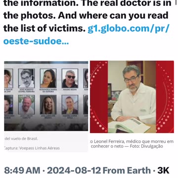 Update on Dr Jose Roberto Leonel Ferreira plane crash 😔