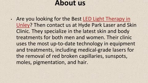 One Of The Best LED Light Therapy in Unley.