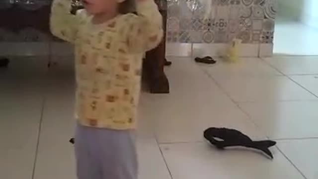 child has fun