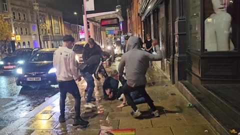 Street fight in Leeds