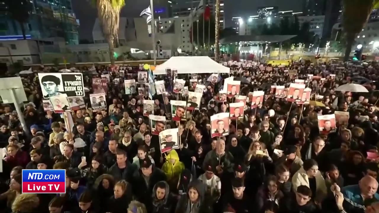 LIVE: Hundreds of Families, Friends and Supporters of Israeli Hostages Rally in Tel Aviv