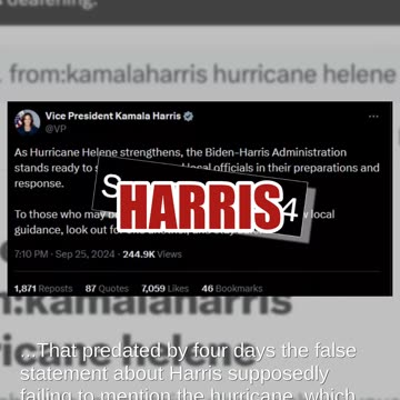 Fact Check: Kamala Harris DID Tweet About Hurricane Helene