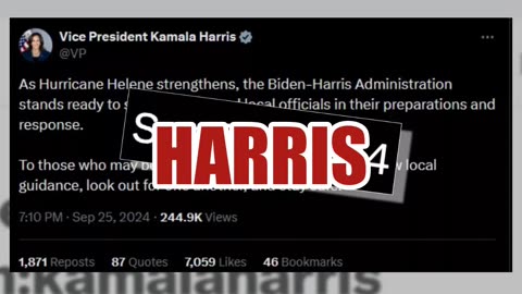 Fact Check: Kamala Harris DID Tweet About Hurricane Helene