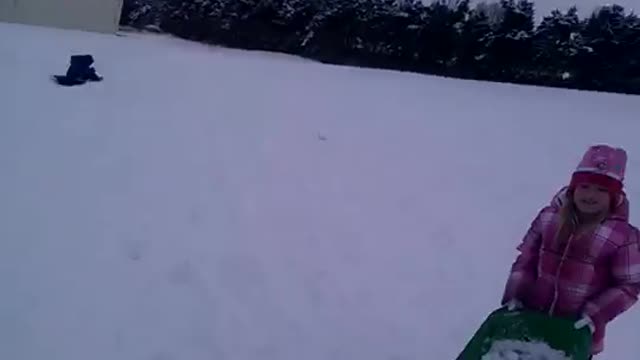 Sled Riding Fail on the Canal Fulton Hill