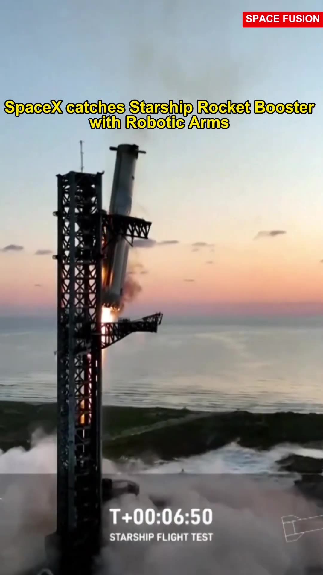 HISTORIC MOMENT SPACEX catches Rocket Booster with Robotic Arms spacex