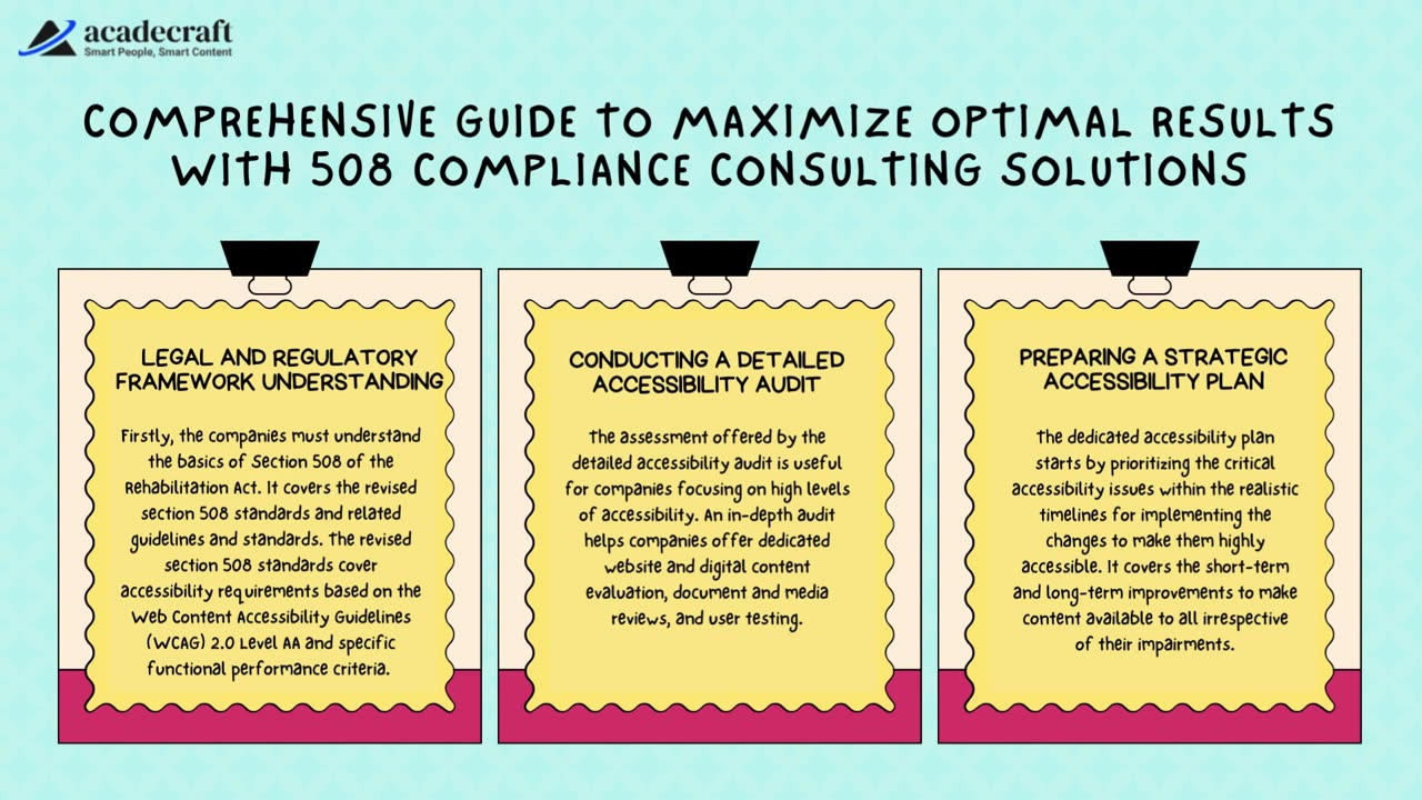 How to maximize the efficacy of the 508 compliance consulting solutions?