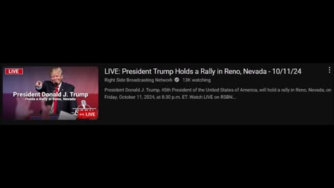 L​IVE: President Trump Holds a Rally in Reno, Nevada - 10/11/24