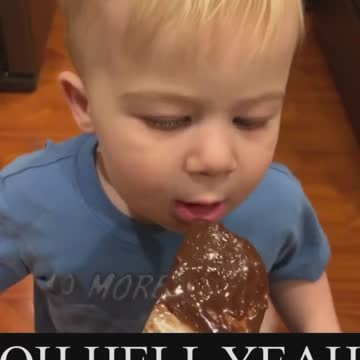 Baby Boy eats chocolate