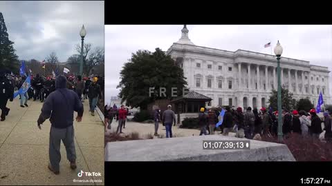 Multiple Views of the "They just let them in" TikTok video from Jan 6th