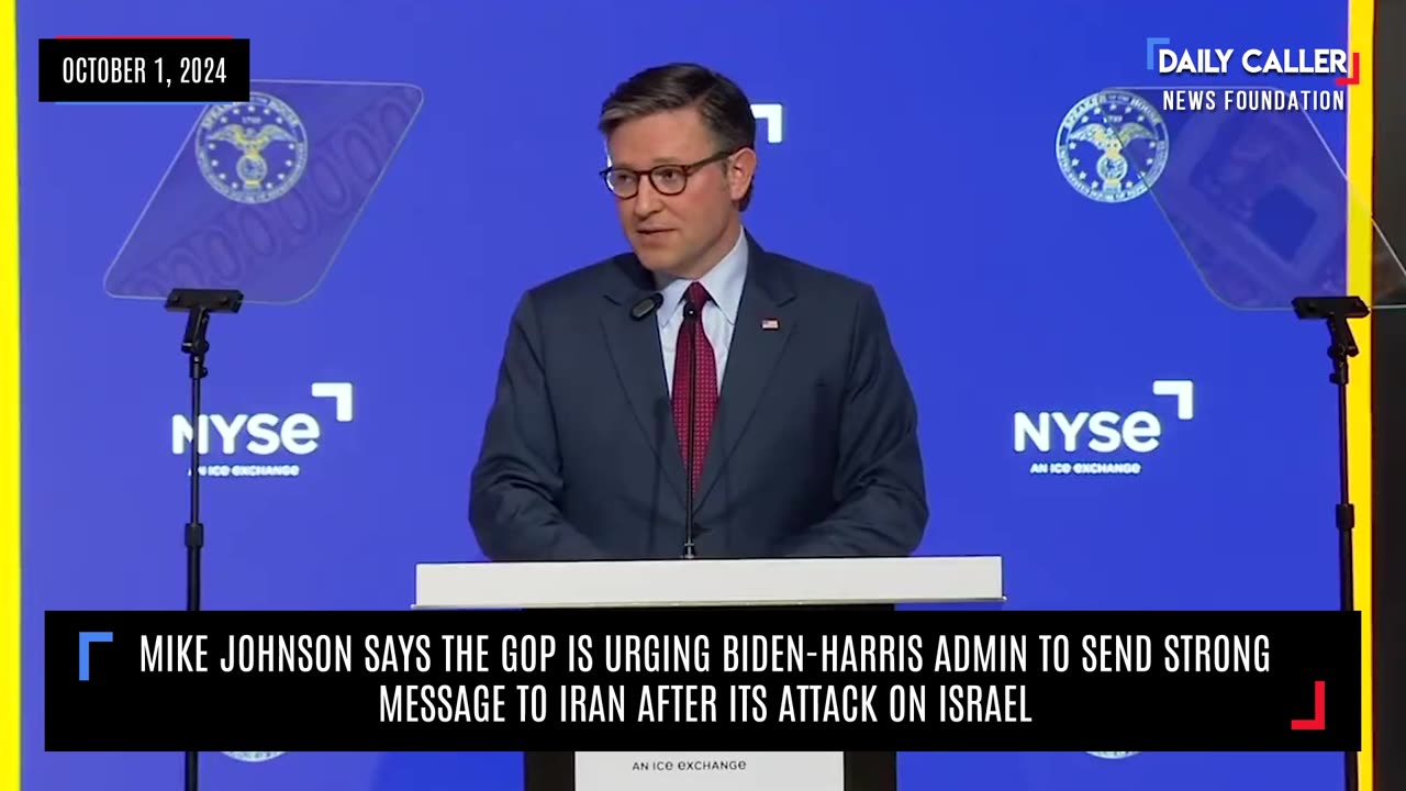 Mike Johnson Says the GOP is Urging Biden-Harris Admin to Send Strong Message to Iran